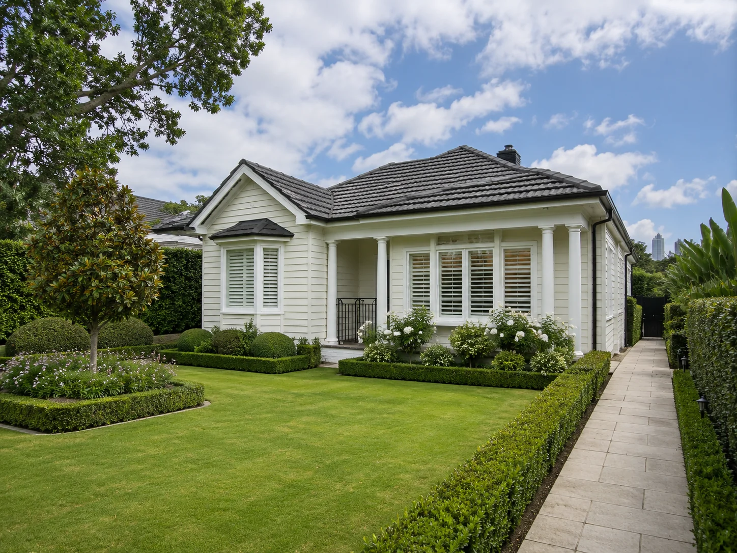 Premium residential garden and lawn used as Birdie brand imagery